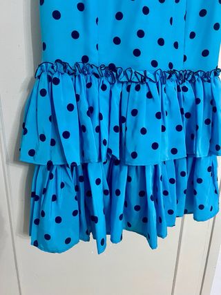 Traje de gitana azul con lunares