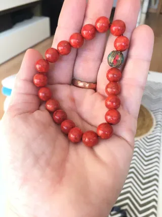 Pulsera Coral Natural Roja Nueva