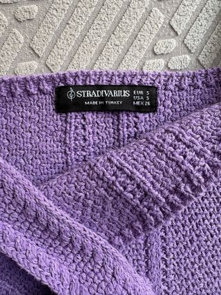 Top de punto morado talla S