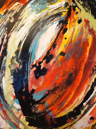 Cuadro abstracto pintado a mano