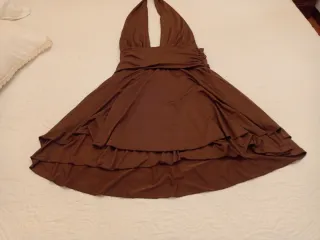 Vestido halter marrón