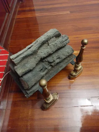 Chimenea decorativa + 2 soportes