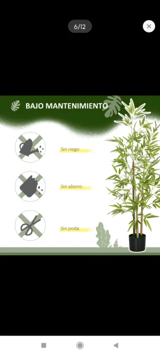 2 Plantas Bambú Artificiales