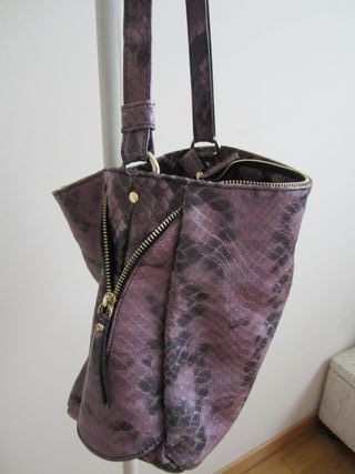Bolso Tosca Blu Piel Serpiente Morado
