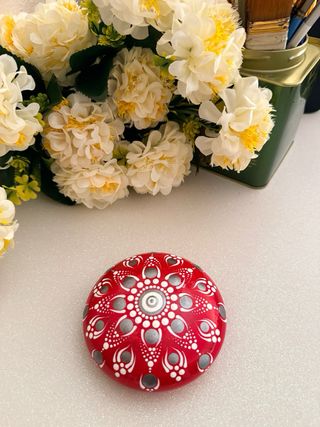 Pietra Decorativa Mandala Rossa