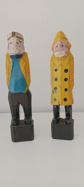 Figuras marineros madera pintada