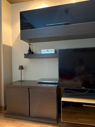 Mueble salón moderno negro y gris
