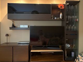 Mueble salón moderno negro y gris