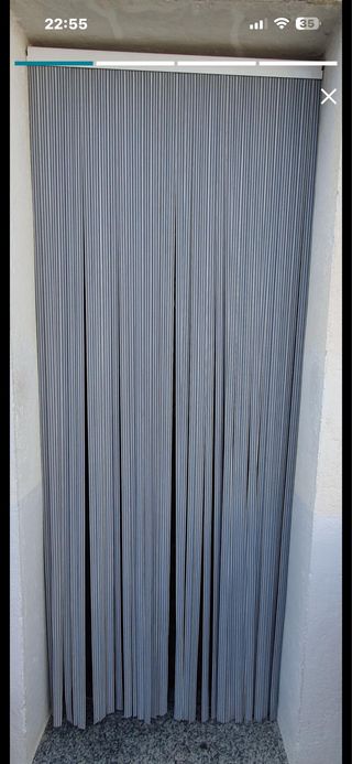 Cortina exterior rayas azul y blanco