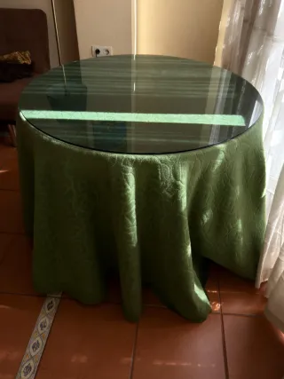 Mesa camilla redonda y cristal