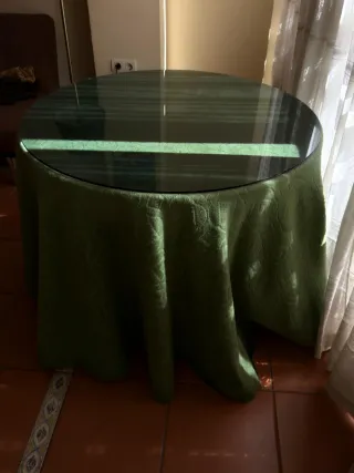 Mesa camilla redonda y cristal