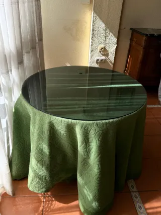 Mesa camilla redonda y cristal