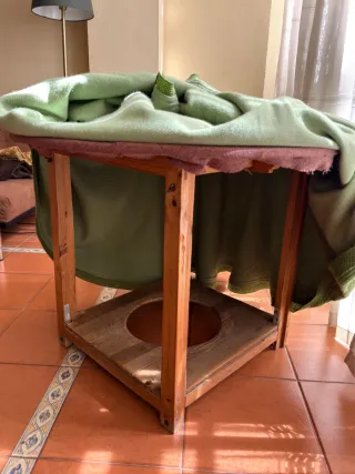 Mesa camilla redonda y cristal