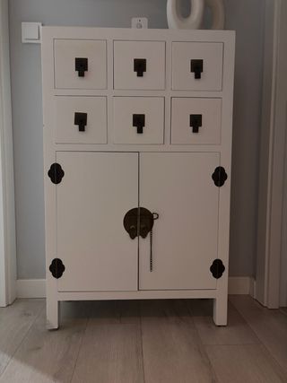 Aparador blanco 6 cajones