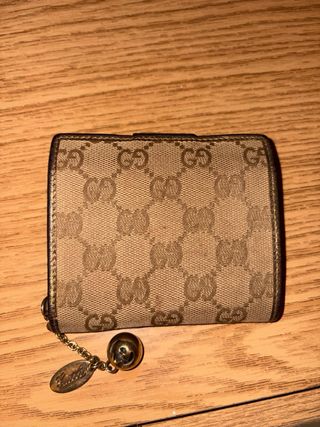 Billetera Gucci Vintage Beige y Dorada