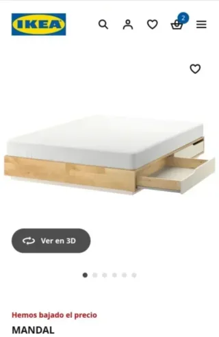 Cama Ikea MANDAL 140x200 + Colchón