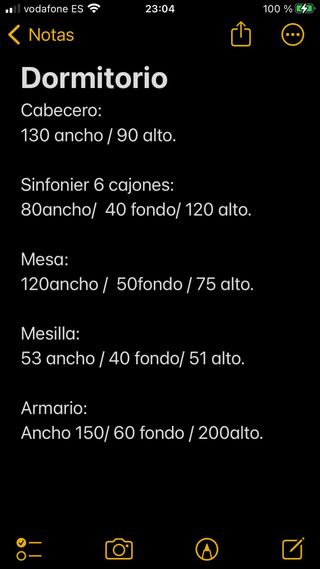 Armario ,cabecero, cómoda, mesilla , mesa y silla.