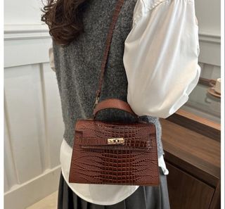 Bolso estilo Kelly Beige/Marrón