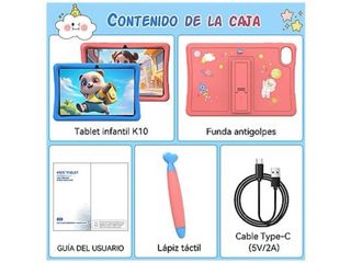 Tablet Infantil TABWEE K10 64GB Rosa