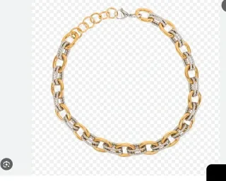 Collana catena bicolore oro e argento