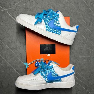 Nike Air Force 1 Custom Bandana Azzurra – Nuove –