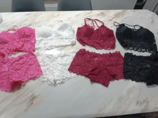4 Conjuntos Lenceria Encaje Talla S
