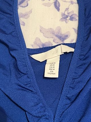 Vestido azul marino H&M tirantes cruzados fruncido