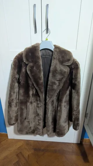 Abrigo piel muton vintage marrón Talla M