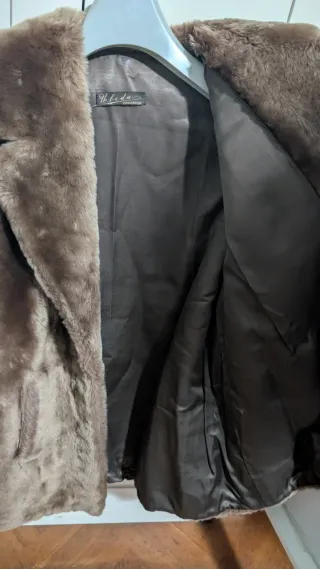 Abrigo piel muton vintage marrón Talla M