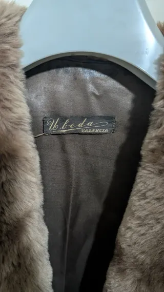 Abrigo piel muton vintage marrón Talla M