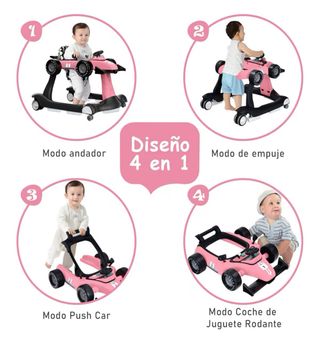 Andador para bebé color rosa