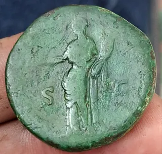 Sabina!Enorme y pesado sestercio!Patina verde!MBC-