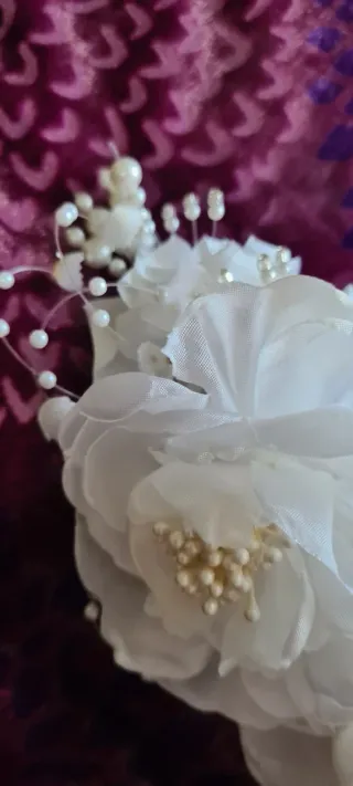 Tocado Novia Flores Perlas