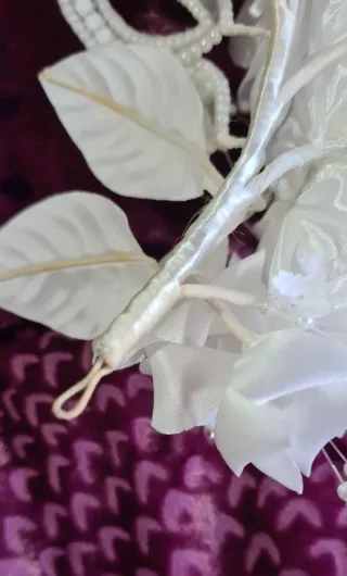 Tocado Novia Flores Perlas