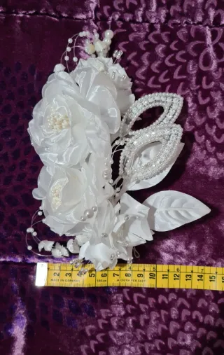 Tocado Novia Flores Perlas