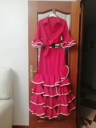 Traje Flamenco 2 Piezas Rojo