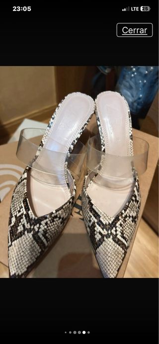 Zapatos tacón Zara efecto piel serpiente