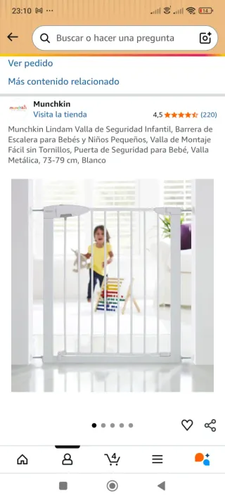 Barrera seguridad infantil Munchkin Lindam