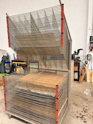 Carro serigrafía para pegatinas