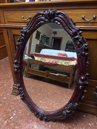 Espejo antiguo barroco madera tallada