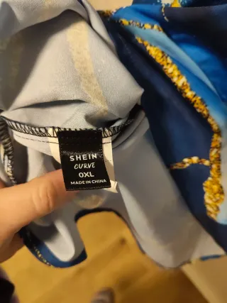 Vestido Verano Estampado Azul y Dorado