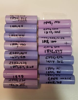 Baterías 18650 Samsung LG testadas >2000mAh