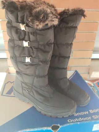 Botas de nieve mujer negras con pelo