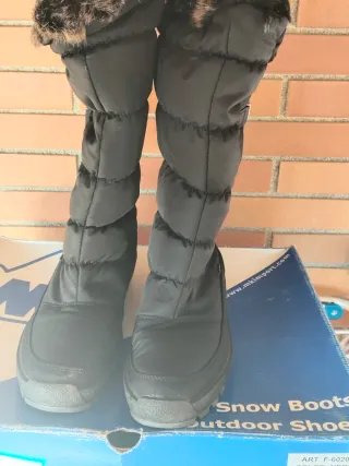 Botas de nieve mujer negras con pelo