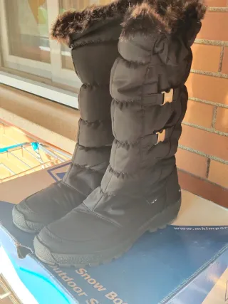 Botas de nieve mujer negras con pelo