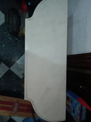 Mesita consola bronce y mármol