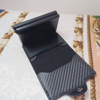 portafoglio slim rfid doppia cassa carbonio