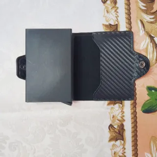 portafoglio slim rfid doppia cassa carbonio