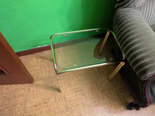 Conjunto Mesas Salón Hollywood Regency Cristal