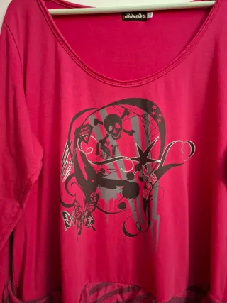 Camiseta Biluzik Roja y Negra talla grande